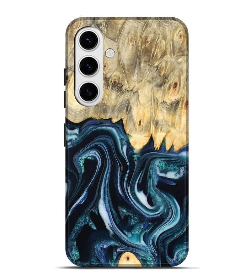 Galaxy S25 Plus Wood Live Edge Phone Case - Esta (Blue, 829480)
