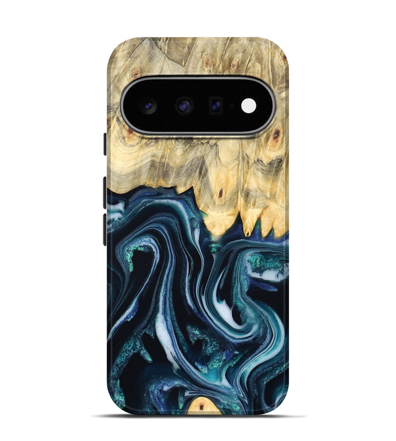 Pixel 11 Pro Wood Live Edge Phone Case - Esta (Blue, 829480)