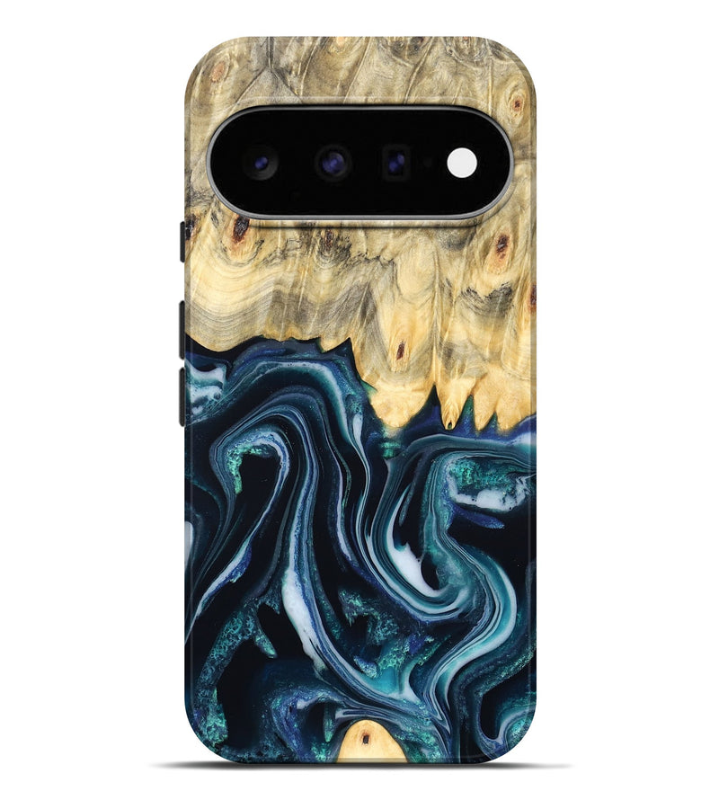 Pixel 11 Pro XL Wood Live Edge Phone Case - Esta (Blue, 829480)