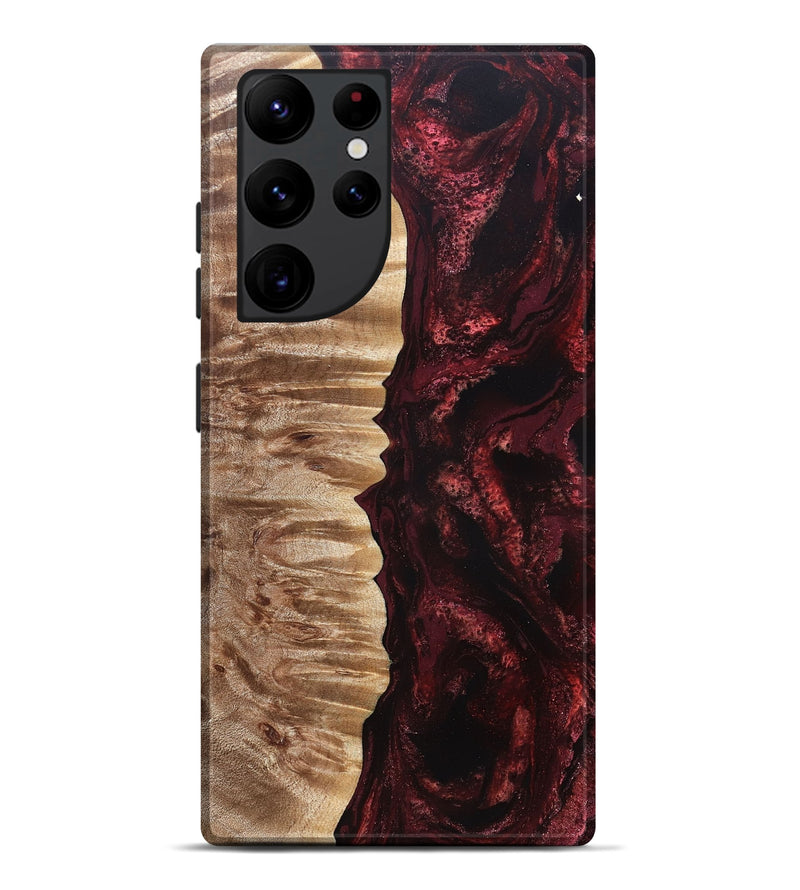 Galaxy S22 Ultra Wood Live Edge Phone Case - Saint (Red, 829482)