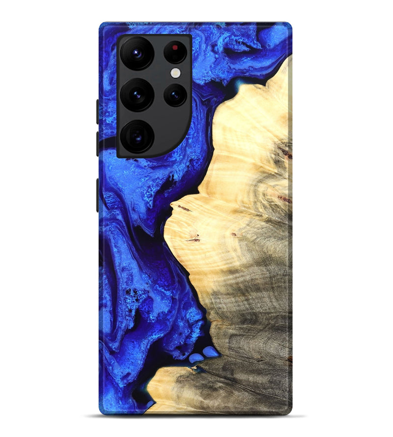 Galaxy S22 Ultra Wood Live Edge Phone Case - Carey (Blue, 829497)
