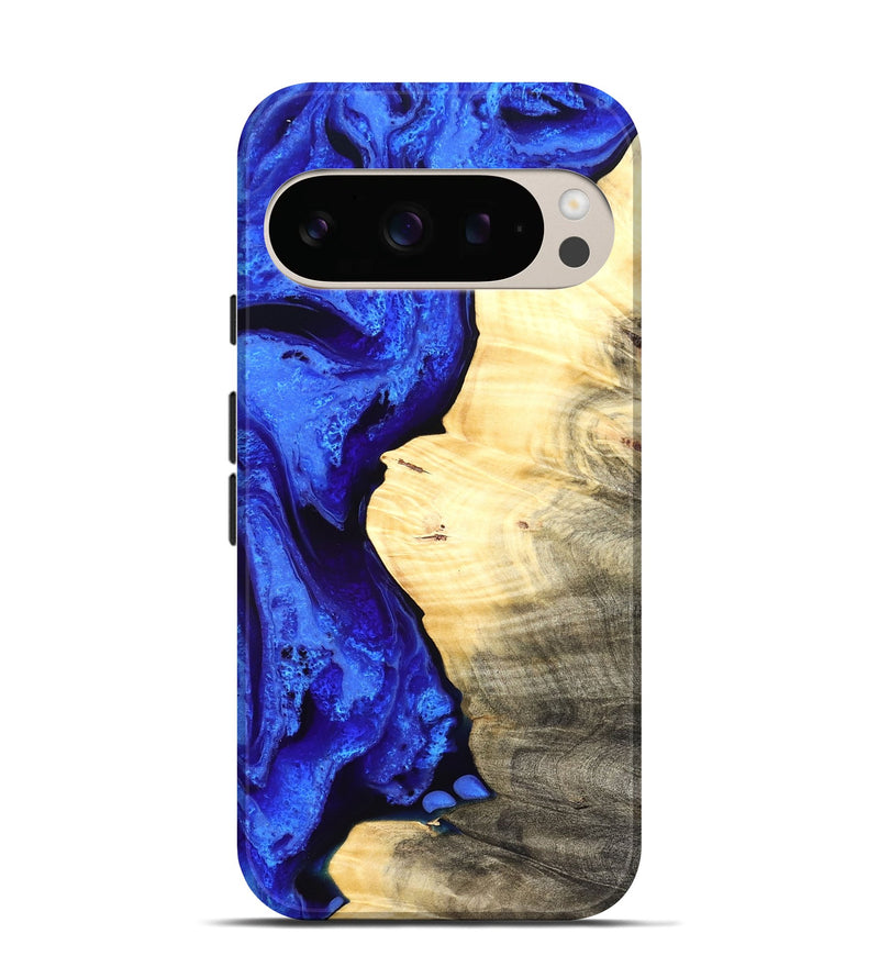 Pixel 10 Pro Wood Live Edge Phone Case - Carey (Blue, 829497)