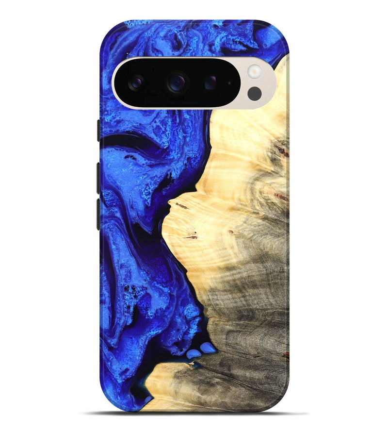 Pixel 10 Pro XL Wood Live Edge Phone Case - Carey (Blue, 829497)