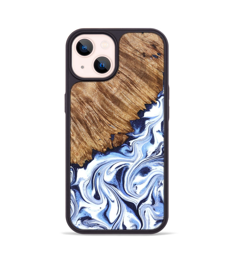 iPhone 14 Wood Phone Case - Gerardo (Blue, 829664)