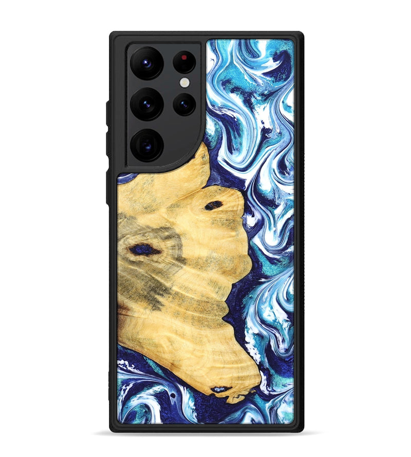 Galaxy S22 Ultra Wood Phone Case - Clemmie (Blue, 829666)