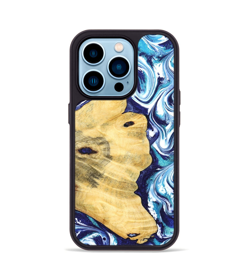 iPhone 14 Pro Wood Phone Case - Clemmie (Blue, 829666)
