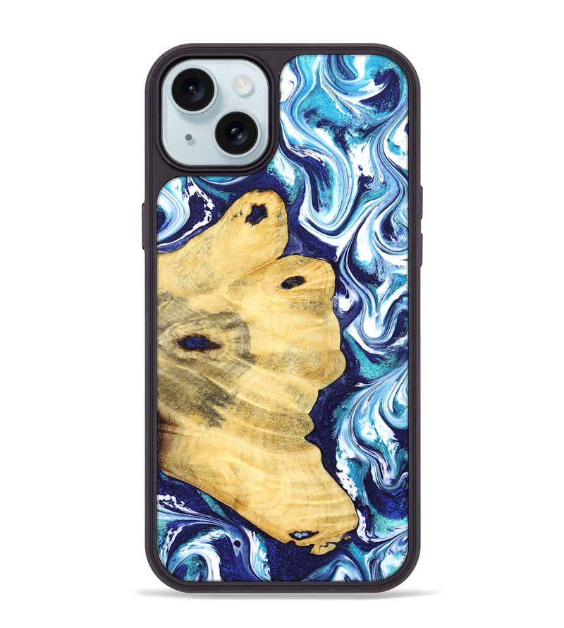 iPhone 15 Plus Wood Phone Case - Clemmie (Blue, 829666)