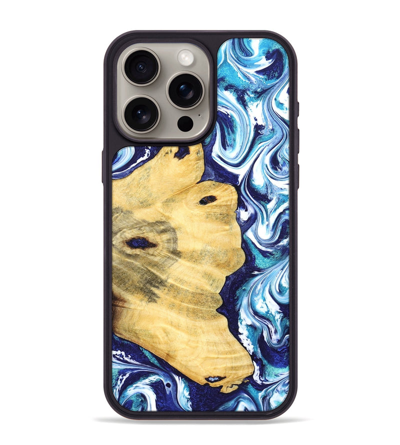 iPhone 15 Pro Max Wood Phone Case - Clemmie (Blue, 829666)
