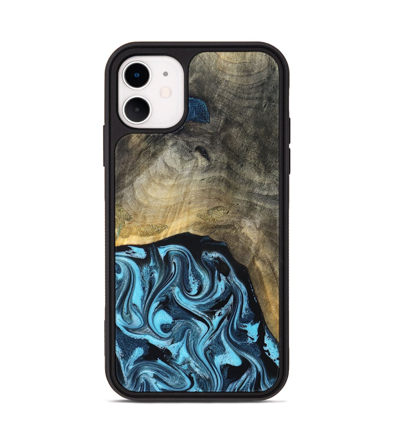 iPhone 11 Wood Phone Case - Izael (Blue, 829669)