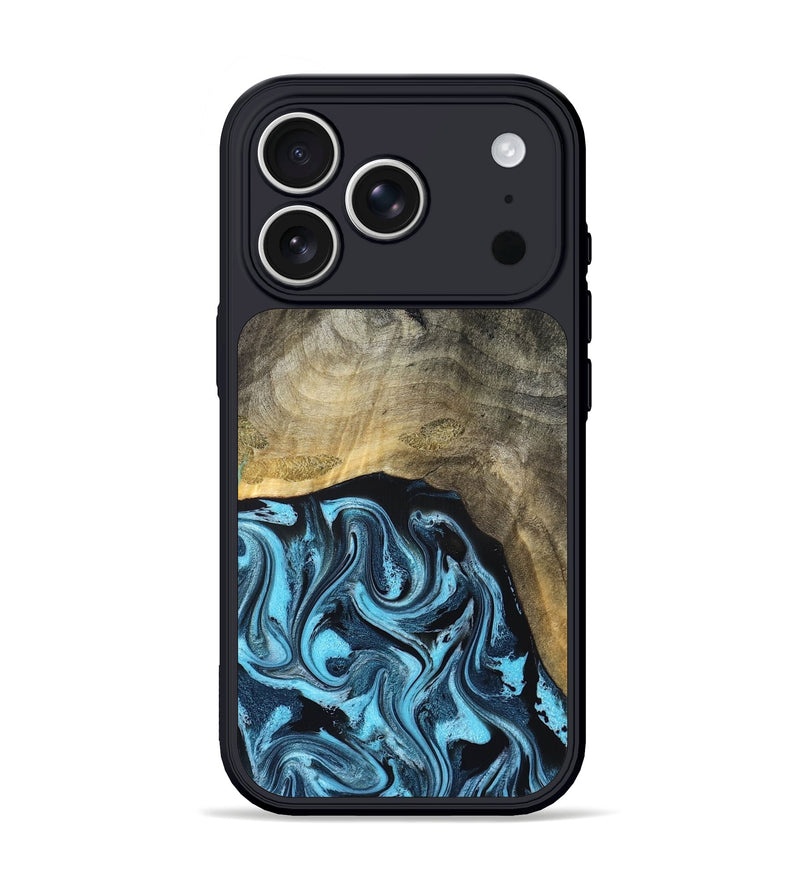 iPhone 17 Pro Wood Phone Case - Izael (Blue, 829669)