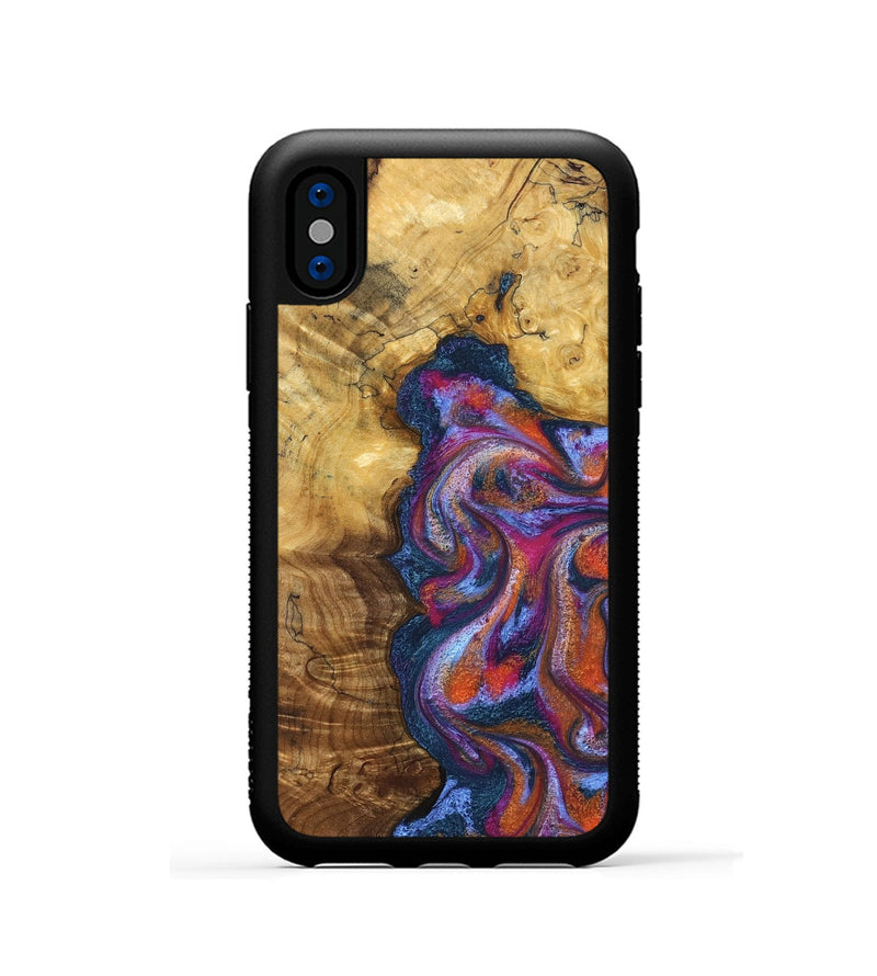 iPhone Xs Wood Phone Case - Carroll (Blue, 829670)