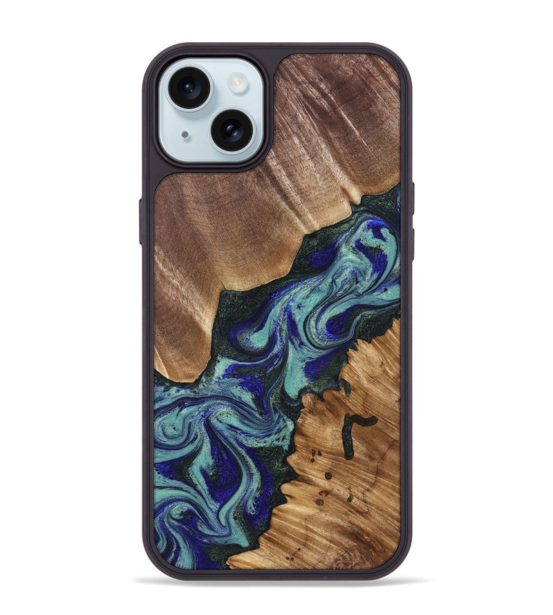 iPhone 15 Plus Wood Phone Case - Dorene (Green, 829694)