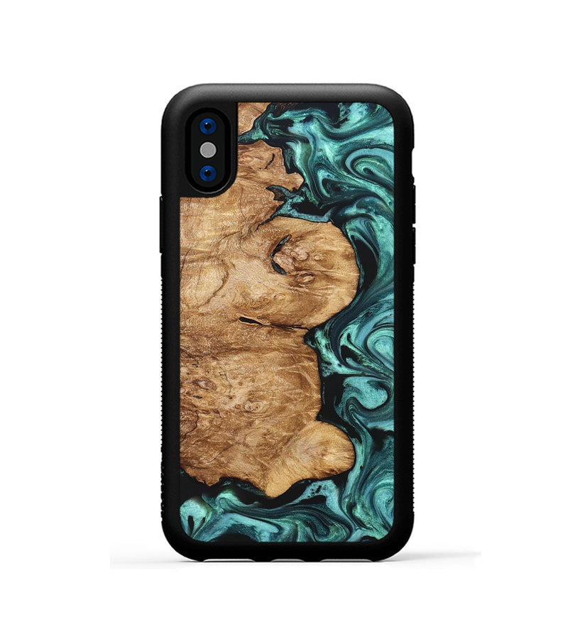 iPhone Xs Wood Phone Case - Kaeli (Green, 829696)
