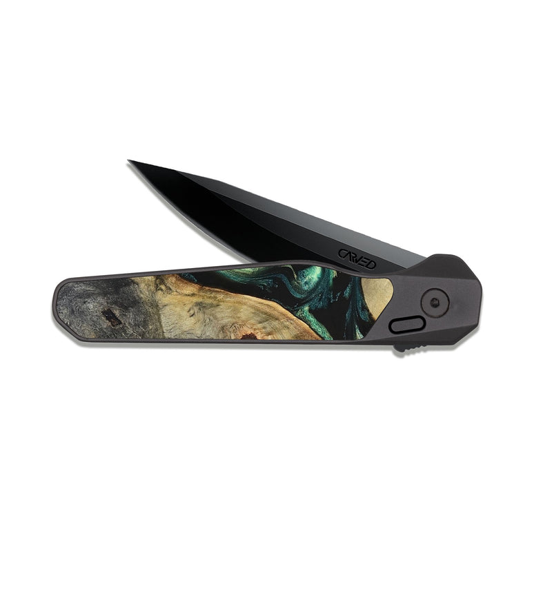 EDC Dark Slate Wood Pocket Knife - Ariah (Green, 829700)