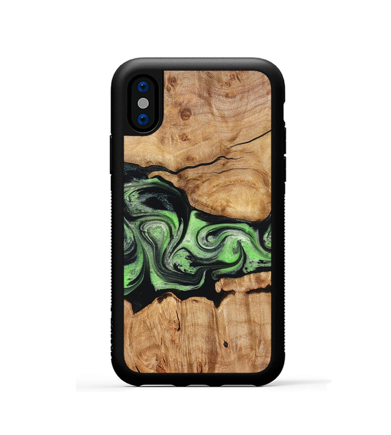 iPhone Xs Wood Phone Case - Kyree (Green, 829701)