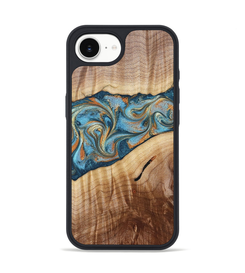 iPhone 17e Wood Phone Case - Tyrese (Teal & Gold, 829704)