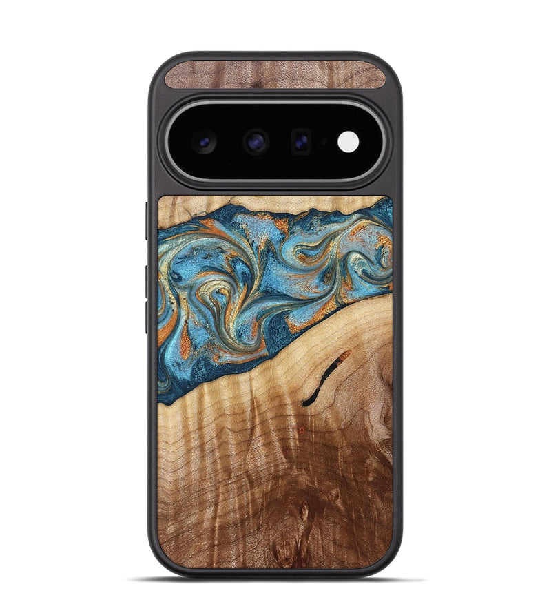 Pixel 11 Wood Phone Case - Tyrese (Teal & Gold, 829704)