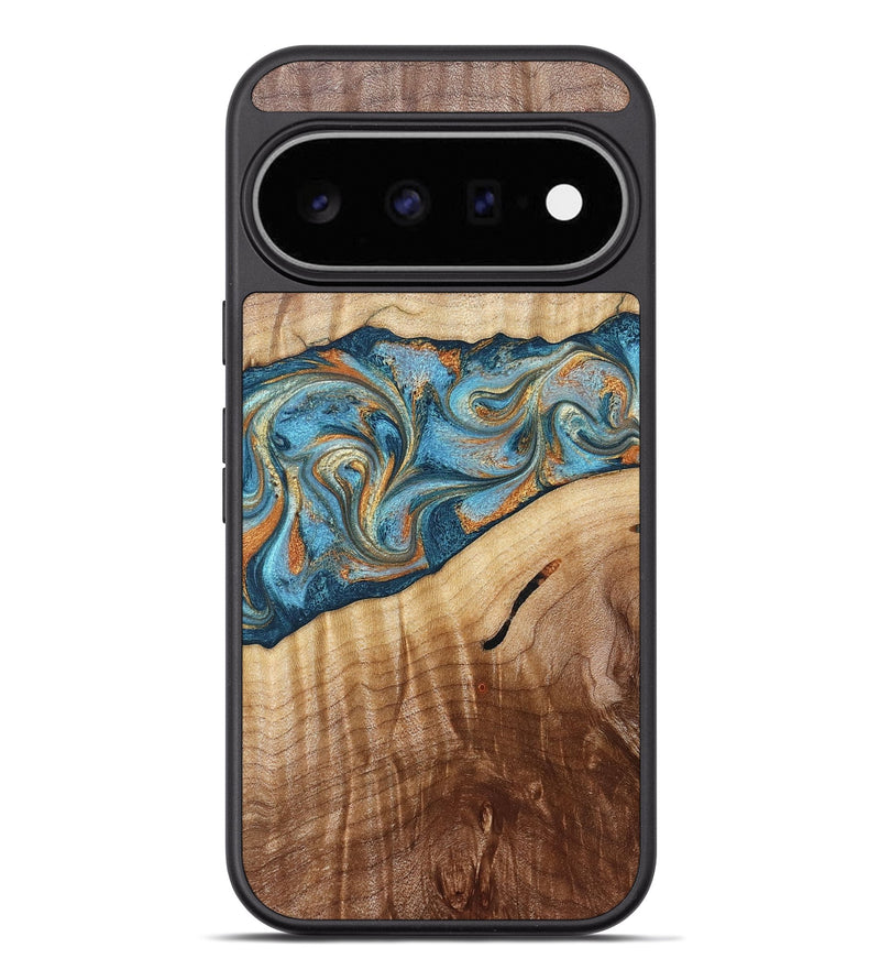 Pixel 11 Pro XL Wood Phone Case - Tyrese (Teal & Gold, 829704)