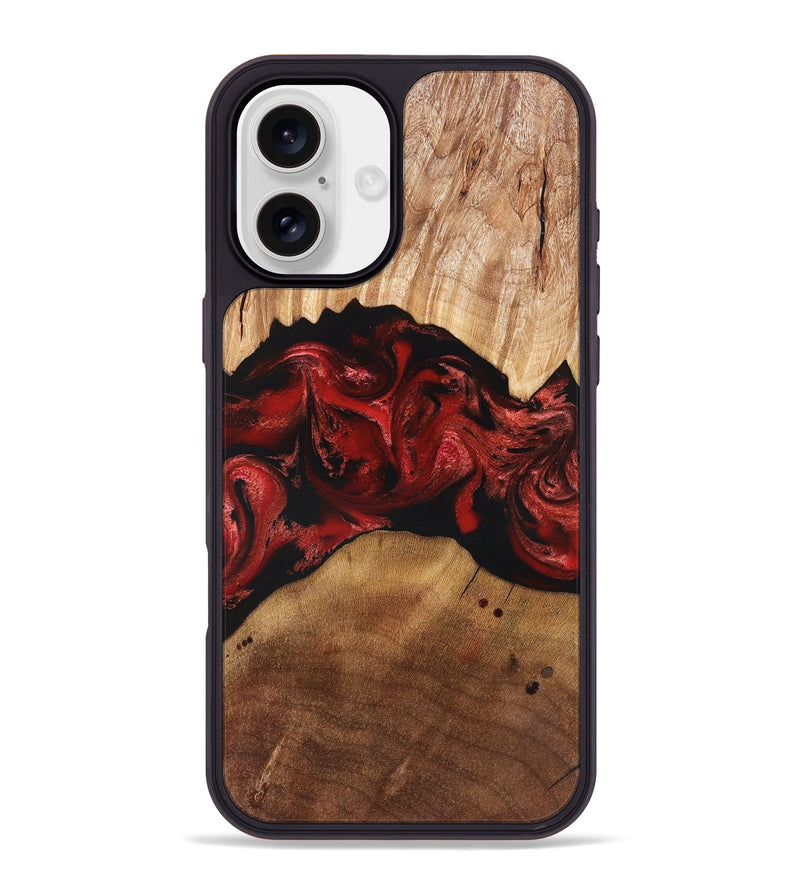 iPhone 16 Plus Wood Phone Case - Marlon (Red, 829713)