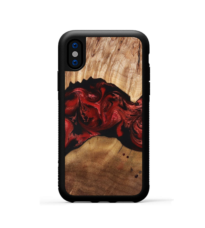 iPhone Xs Wood Phone Case - Marlon (Red, 829713)