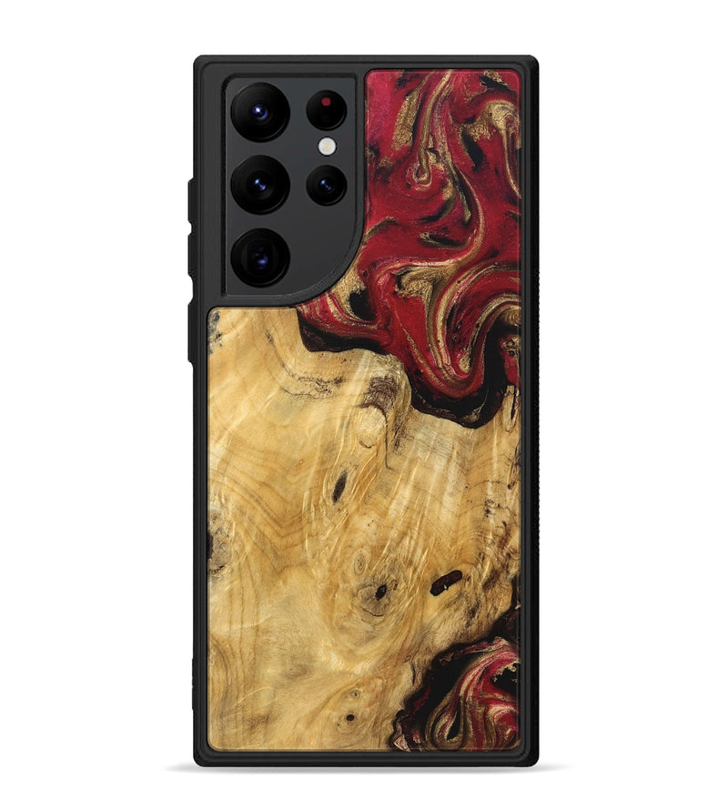 Galaxy S22 Ultra Wood Phone Case - Mina (Red, 829714)