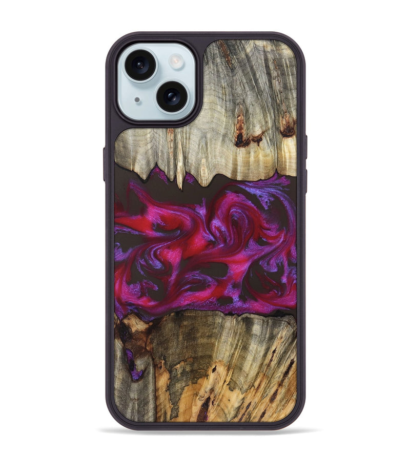 iPhone 15 Plus Wood Phone Case - Jaylen (Red, 829716)