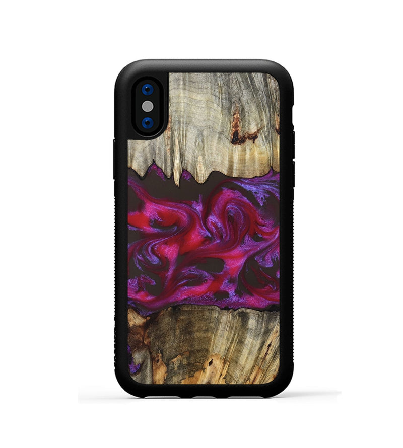 iPhone Xs Wood Phone Case - Jaylen (Red, 829716)