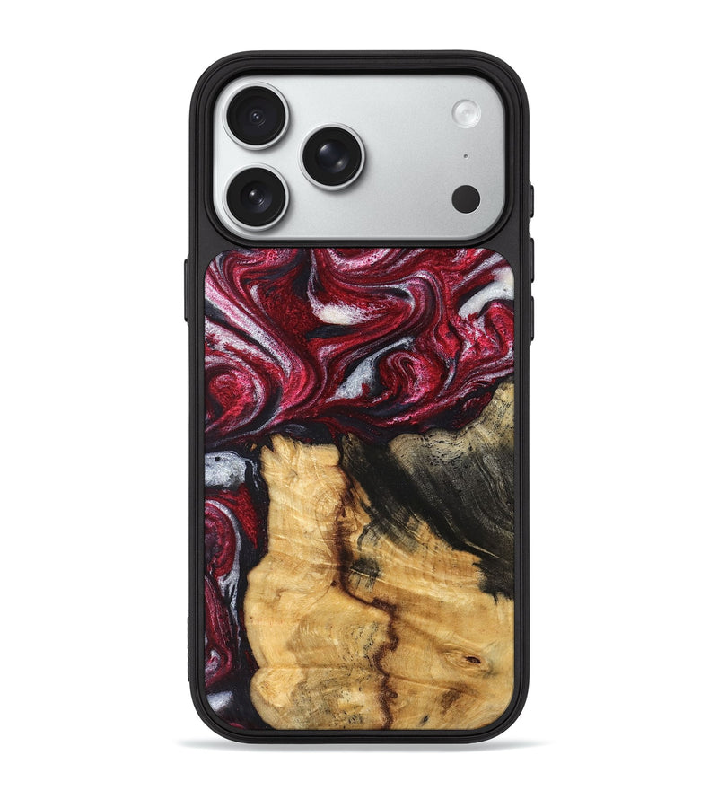 iPhone 18 Pro Max Wood Phone Case - Cleve (Red, 829717)