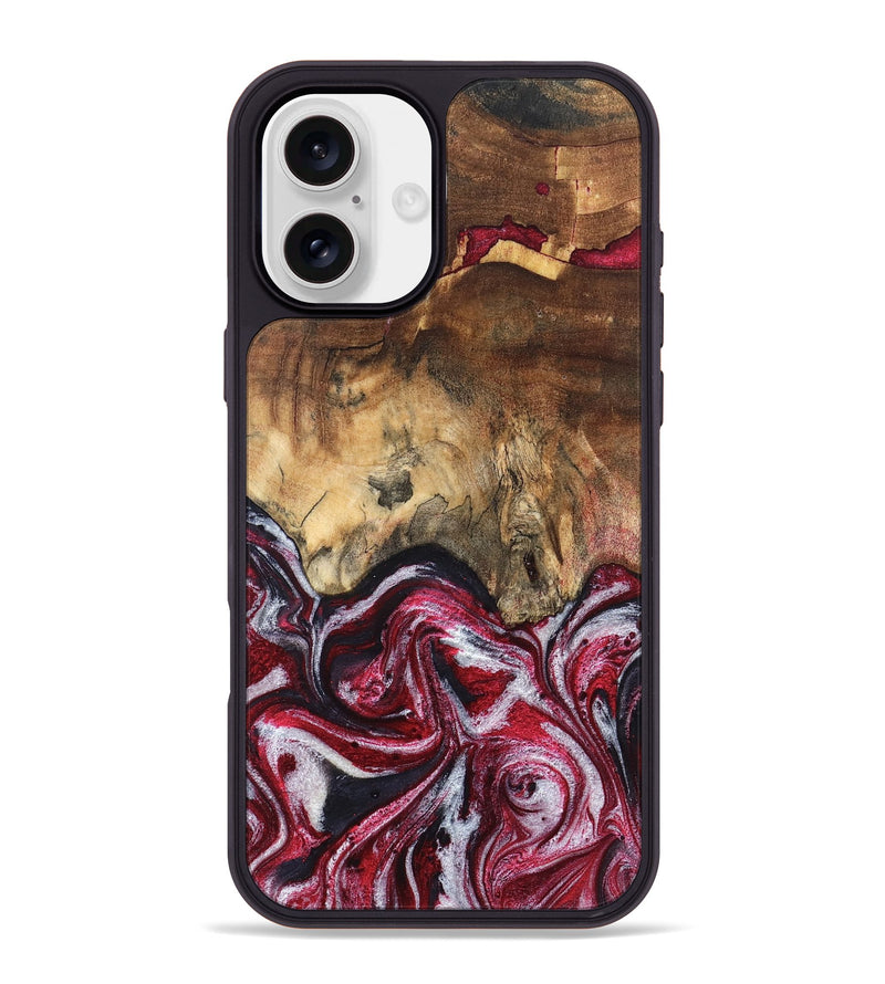 iPhone 16 Plus Wood Phone Case - Chaya (Red, 829722)