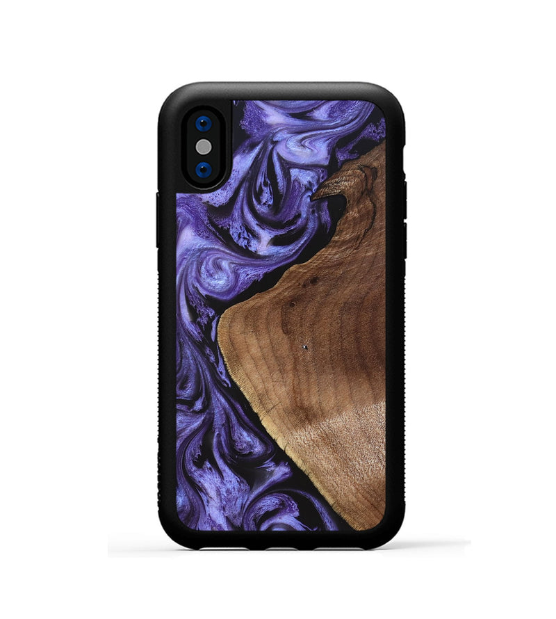 iPhone Xs Wood Phone Case - Scot (Purple, 829729)