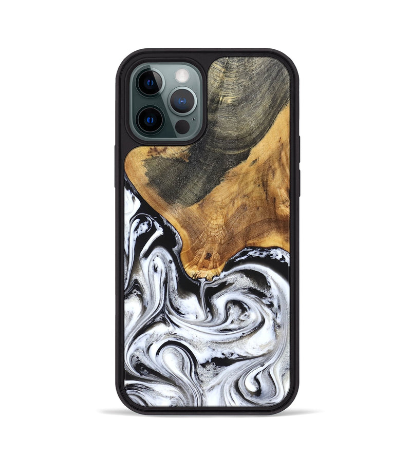 iPhone 12 Pro Wood Phone Case - Trinity (Black & White, 829736)