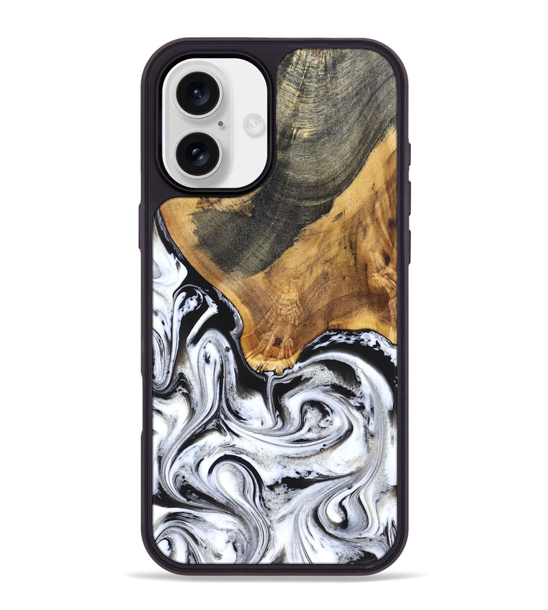 iPhone 16 Plus Wood Phone Case - Trinity (Black & White, 829736)