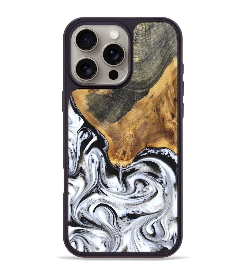 iPhone 16 Pro Max Wood Phone Case - Trinity (Black & White, 829736)