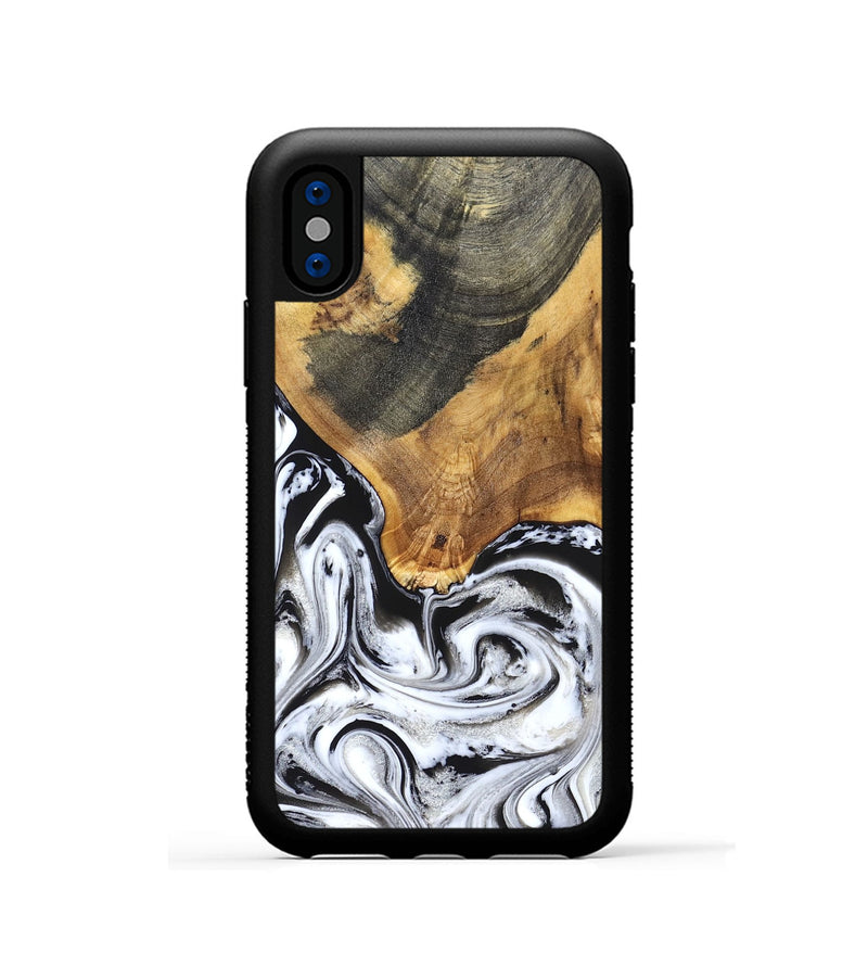 iPhone Xs Wood Phone Case - Trinity (Black & White, 829736)