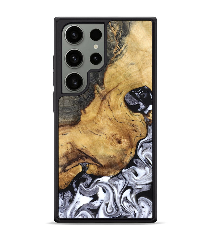 Galaxy S24 Ultra Wood Phone Case - Teresa (Black & White, 829737)