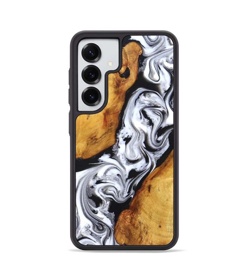 Galaxy S25 Wood Phone Case - Castiel (Black & White, 829738)
