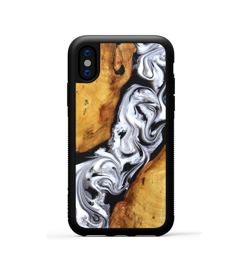 iPhone Xs Wood Phone Case - Castiel (Black & White, 829738)