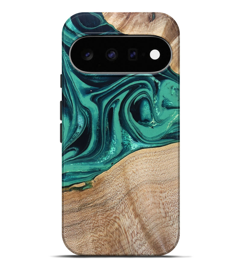 Pixel 11 Pro XL Wood Live Edge Phone Case - Kattie (Green, 829783)