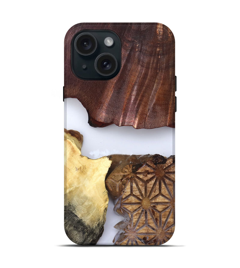iPhone 15 Wood Live Edge Phone Case - Deanna (Clear, 829796)