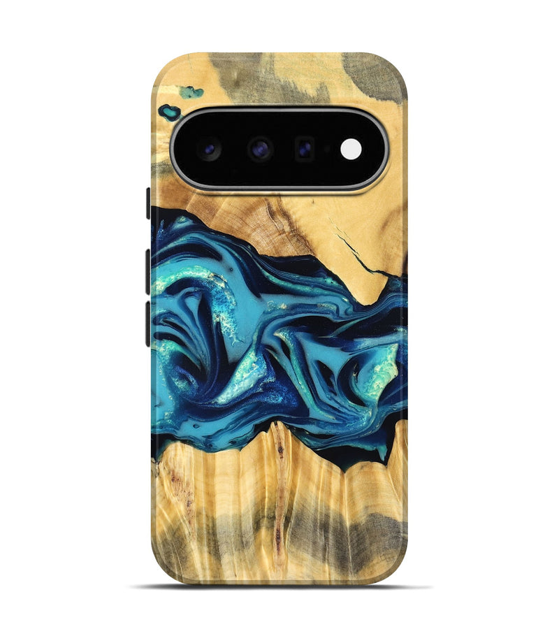 Pixel 11 Pro Wood Live Edge Phone Case - Daron (Blue, 829800)
