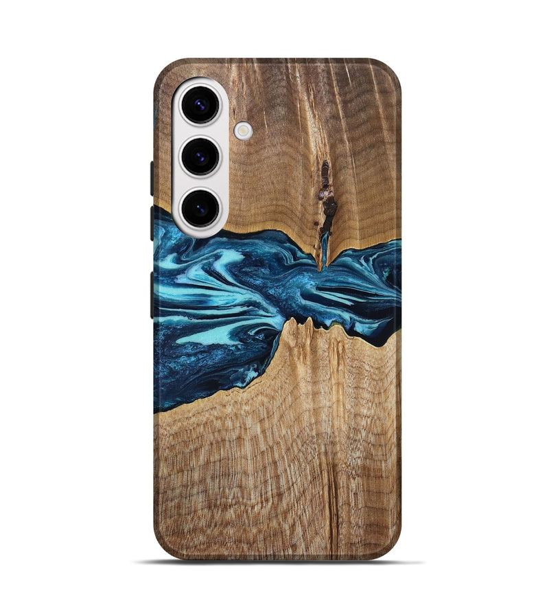 Galaxy S25 Wood Live Edge Phone Case - Zackary (Blue, 829804)