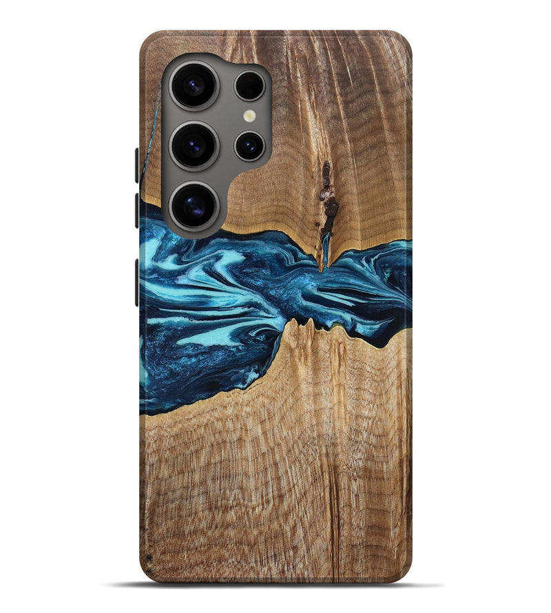 Galaxy S25 Ultra Wood Live Edge Phone Case - Zackary (Blue, 829804)