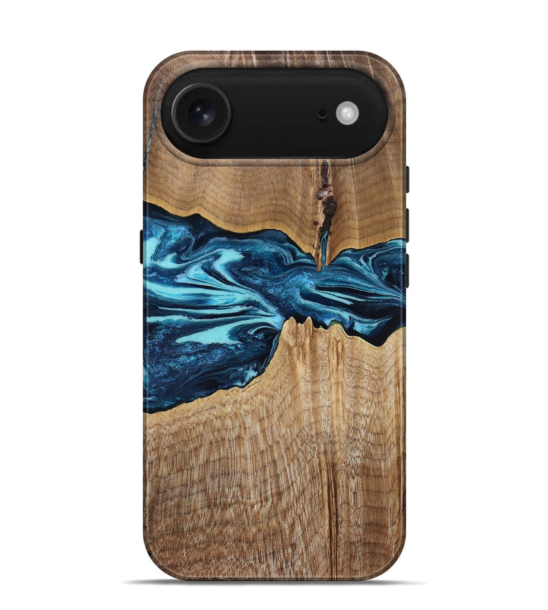 iPhone 17 Air Wood Live Edge Phone Case - Zackary (Blue, 829804)