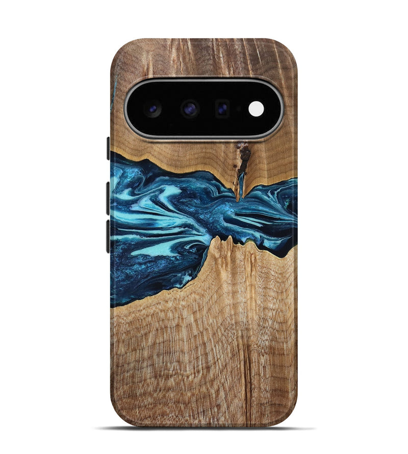 Pixel 11 Pro Wood Live Edge Phone Case - Zackary (Blue, 829804)