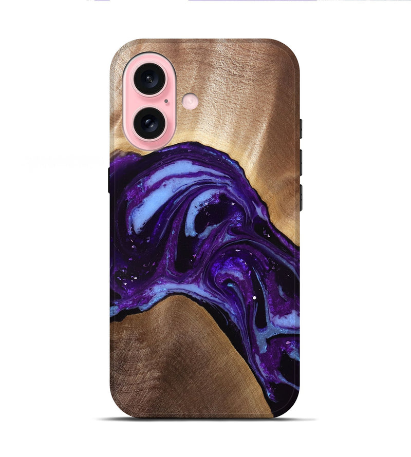 iPhone 16 Wood Live Edge Phone Case - Gavyn (Purple, 829805)