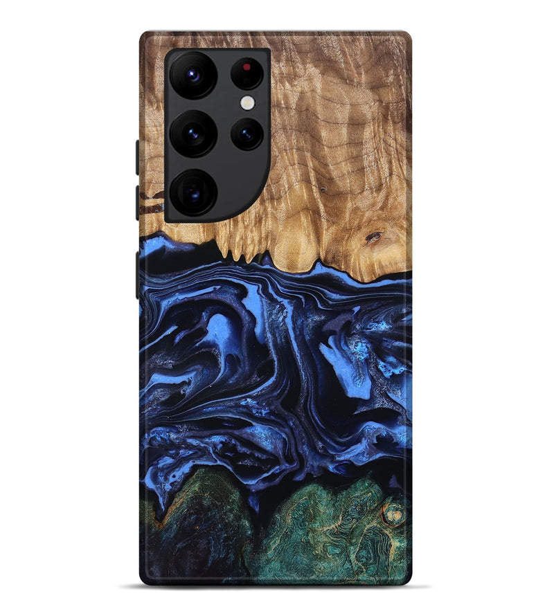 Galaxy S22 Ultra Wood Live Edge Phone Case - Shmuel (Blue, 829807)