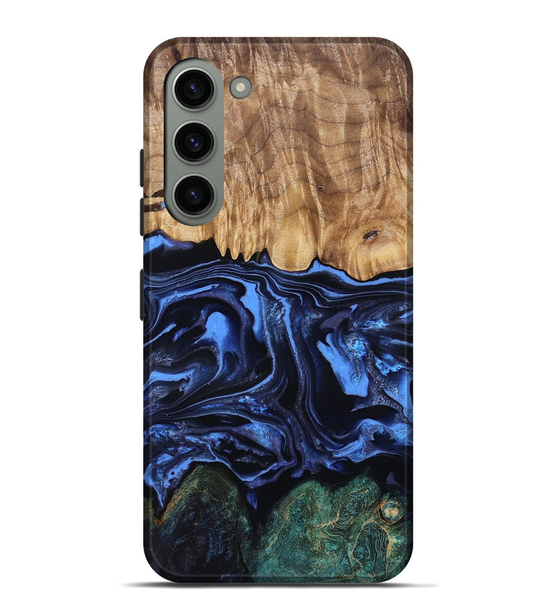 Galaxy S23 Plus Wood Live Edge Phone Case - Shmuel (Blue, 829807)