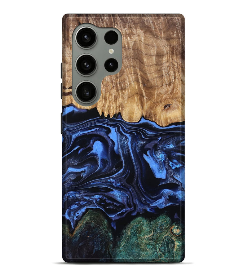 Galaxy S24 Ultra Wood Live Edge Phone Case - Shmuel (Blue, 829807)