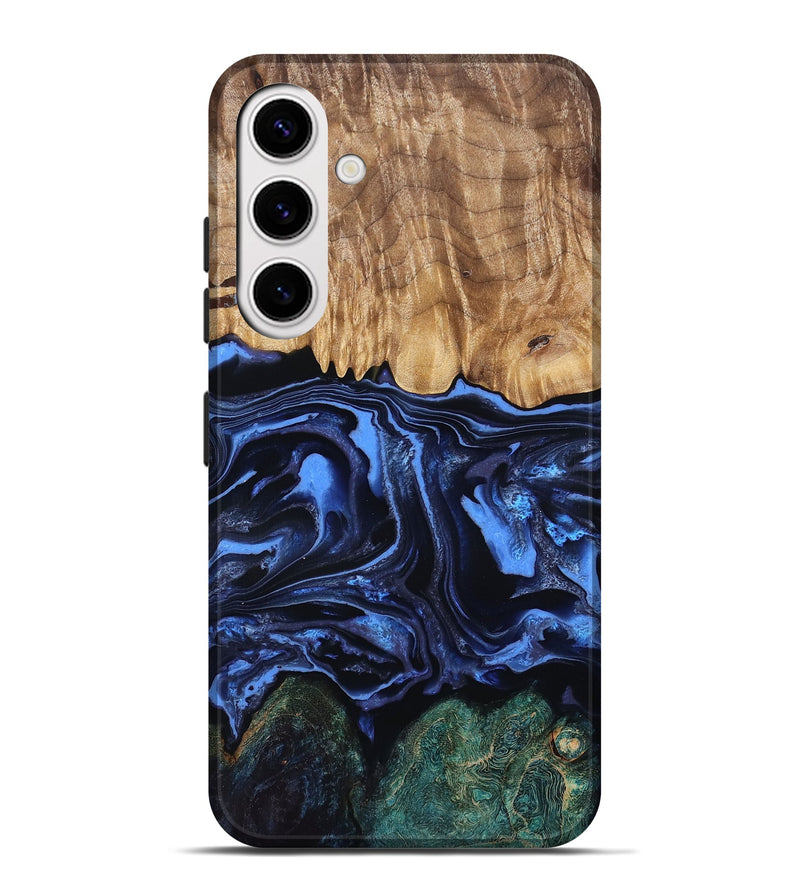 Galaxy S25 Plus Wood Live Edge Phone Case - Shmuel (Blue, 829807)