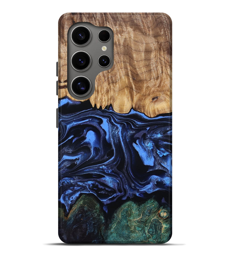 Galaxy S25 Ultra Wood Live Edge Phone Case - Shmuel (Blue, 829807)